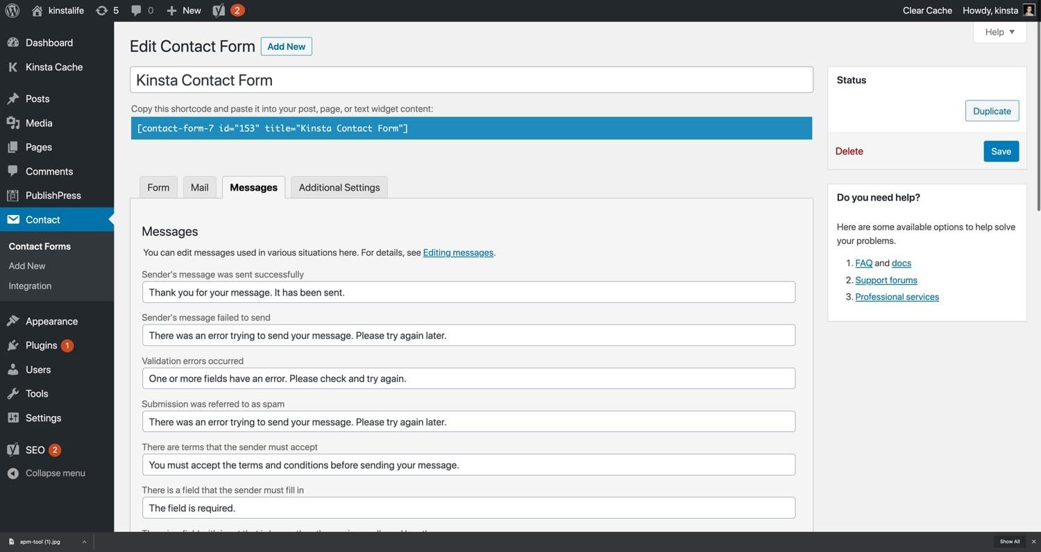 Navigating the Contact Form 7 Interface with Ease